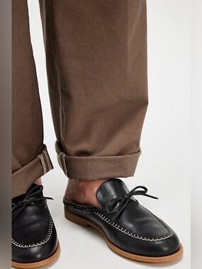 Free People Seas The Day Mules in Black Leather